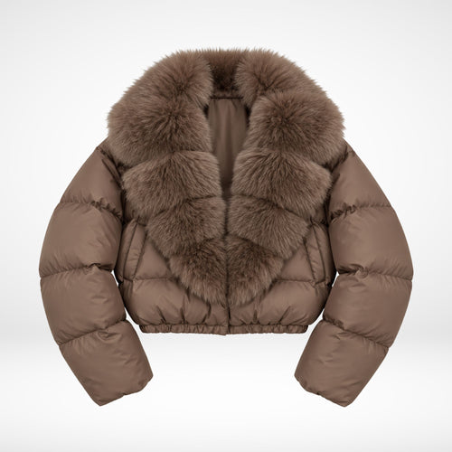 Faux Fur Collar Puffer Jacket