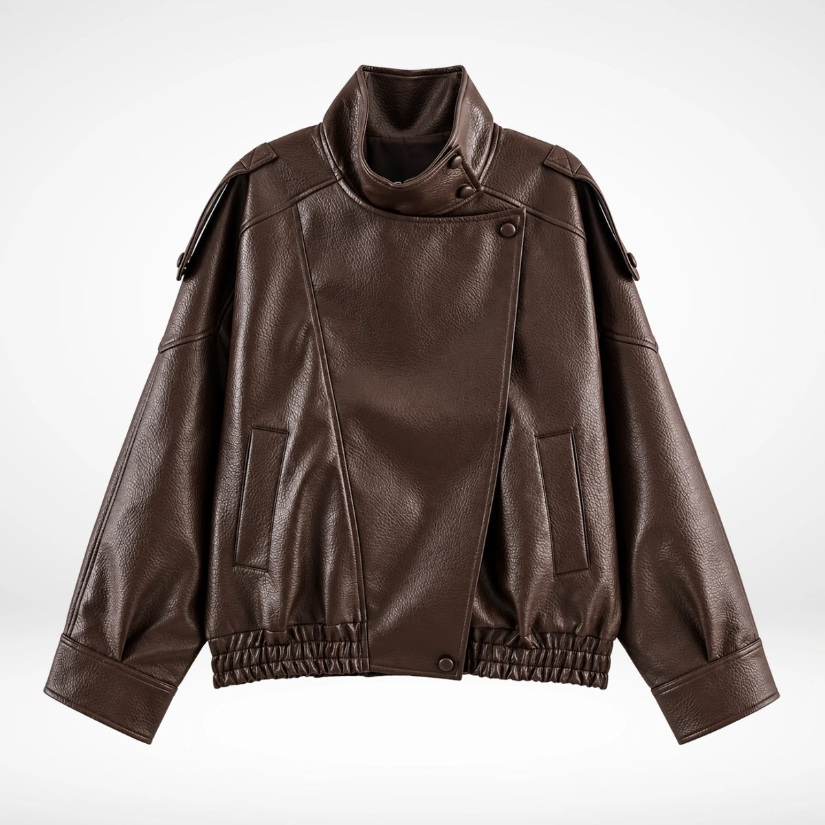 Kunstlederjacke mit Stehkragen