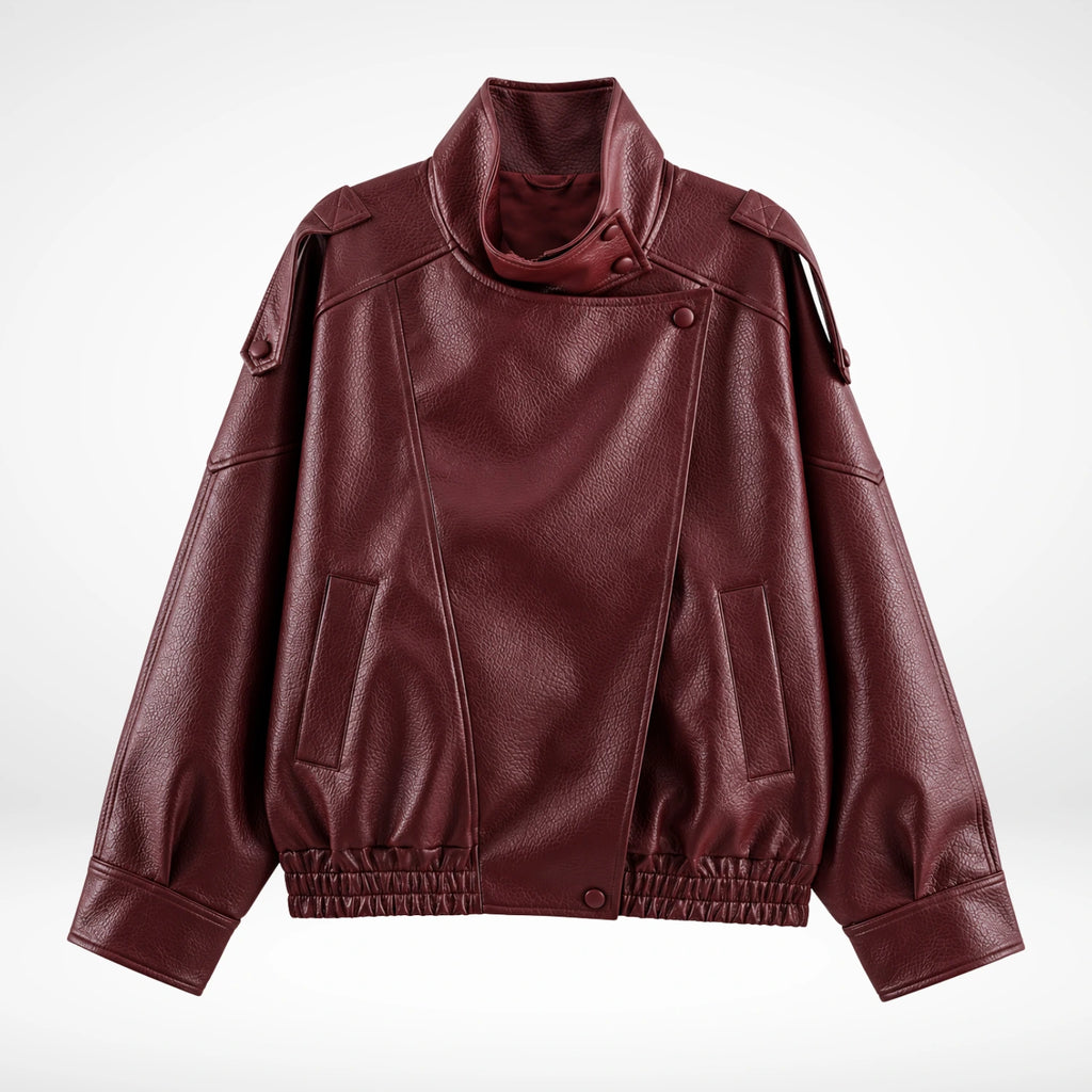 Kunstlederjacke mit Stehkragen