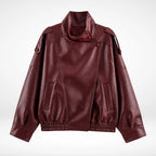 Kunstlederjacke mit Stehkragen