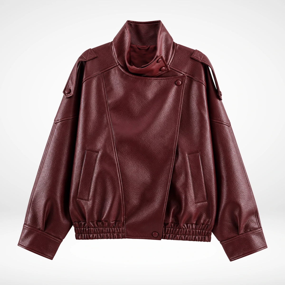 Kunstlederjacke mit Stehkragen