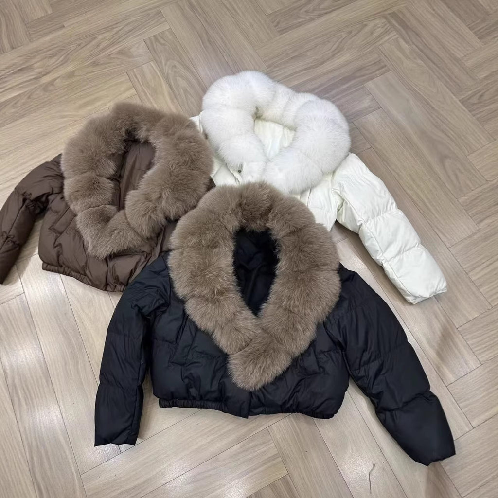 Faux Fur Collar Puffer Jacket