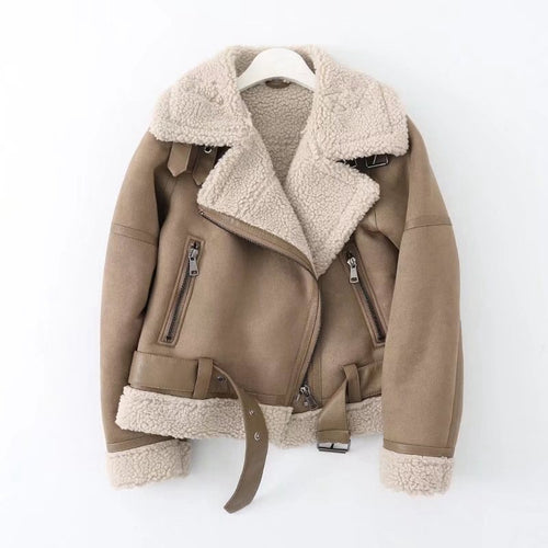 Faux Shearling Aviator Jacket