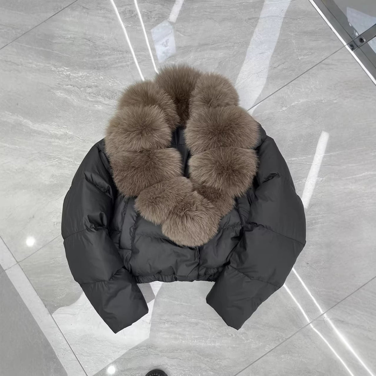 Faux Fur Collar Puffer Jacket