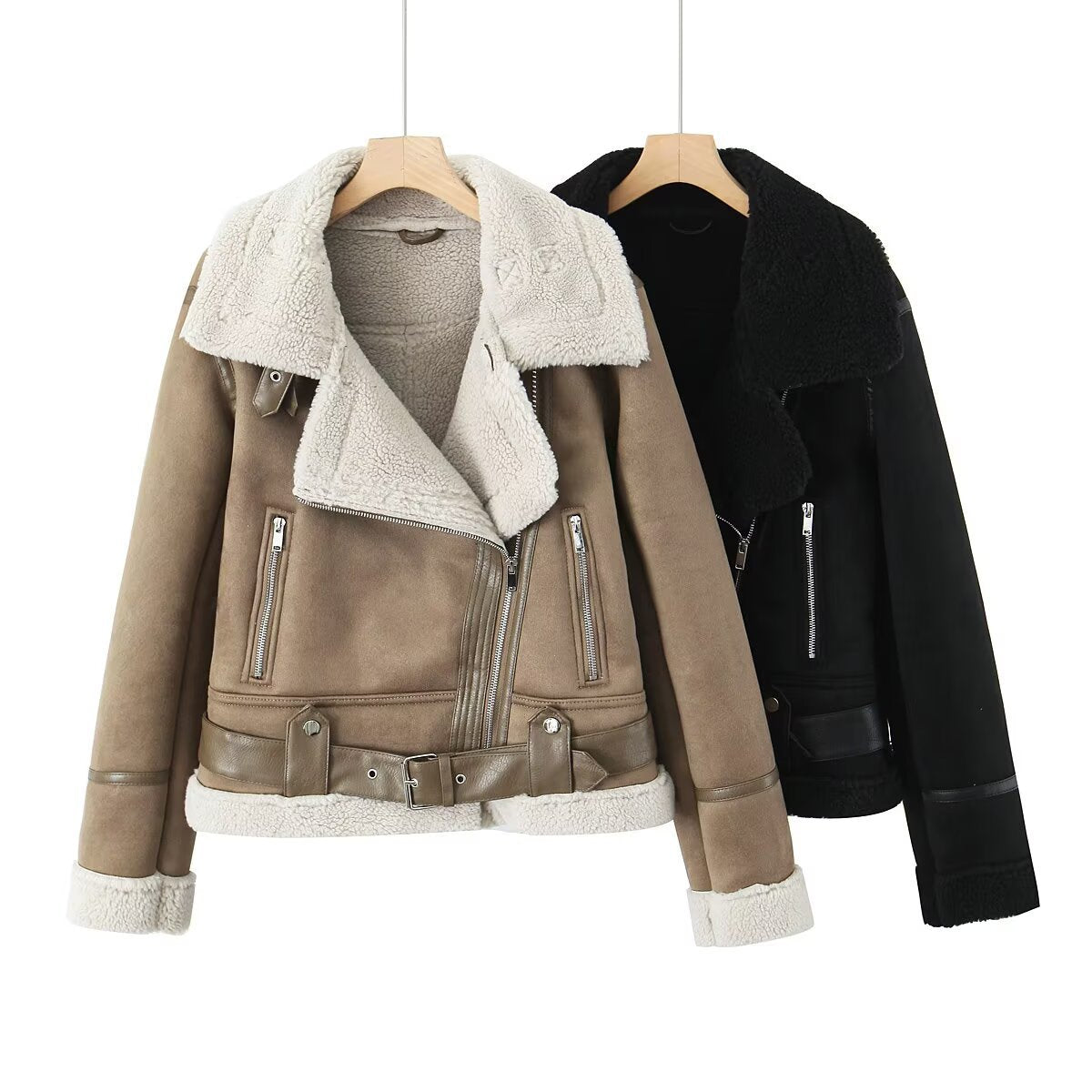 Faux Shearling Aviator Jacket