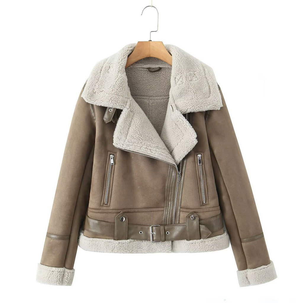 Faux Shearling Aviator Jacket