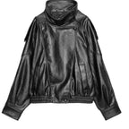 Funnel Neck Faux Leather Jacket