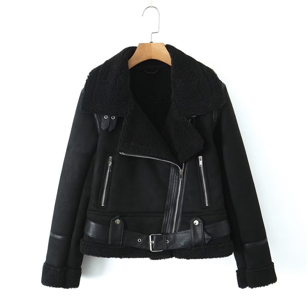 Faux Shearling Aviator Jacket
