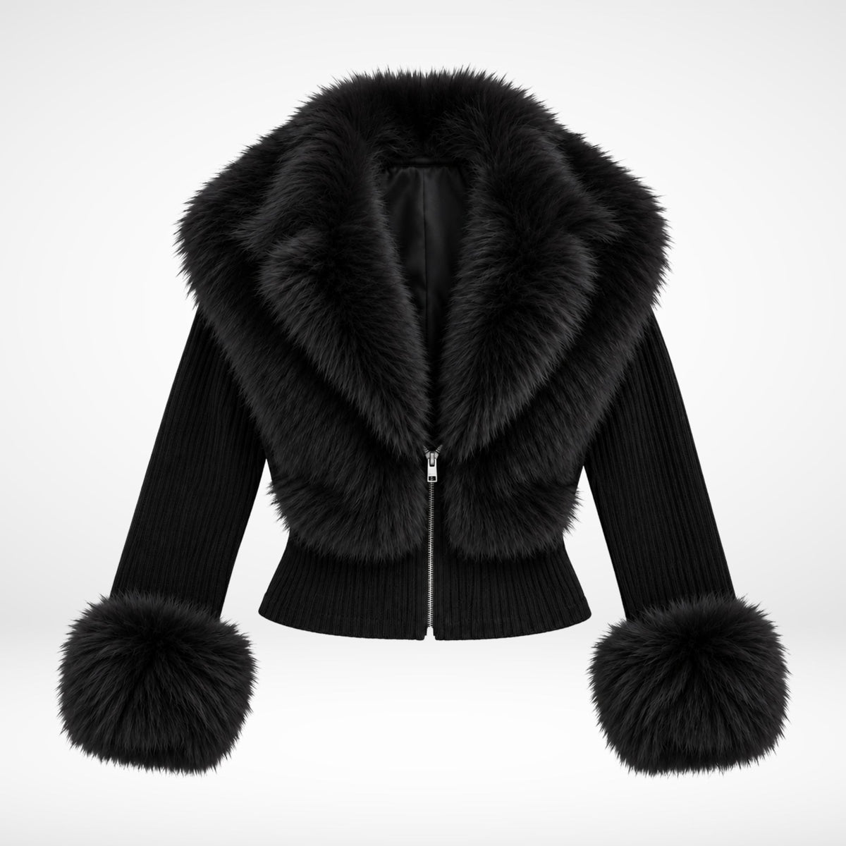 Jacke mit Kunstfellbesatz